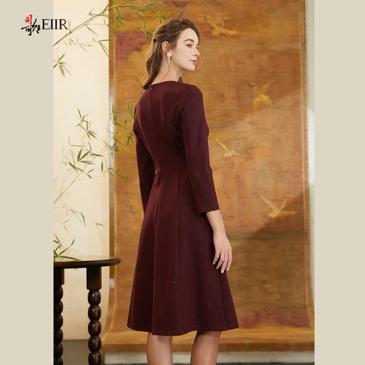 司歌针织弹力收腰长袖连衣裙EA901364X 商品图3