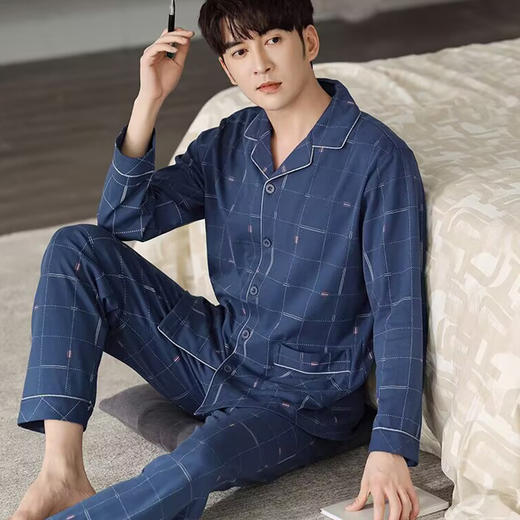 2025新款男士睡衣秋冬季大码长袖春秋款青少年冬天男生家居服套装 商品图3