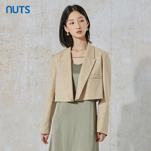 NUTS商场同款春秋季简约百搭上班通勤短款西装外套女231048045B 商品图0