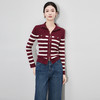 「高货wl」全新升级【铂金会员220/天猫289/差价69】(00635)洛诗琳法式小香风针织衫2025秋冬百搭翻领条纹开衫外套女 商品缩略图0