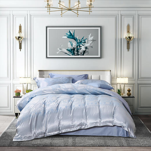 富安娜高端素提素色四件套格尔尼卡【分仓直发，72小时发货，周末节假日不发货】 商品图2