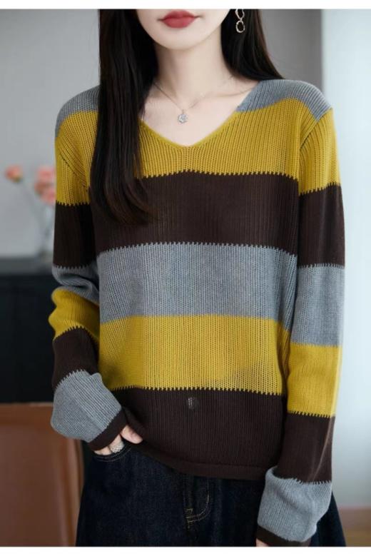 🔥精选高货!识货团!【早秋复古松弛感混纺针织衫衫系列】💕适合各种身材的百搭款!秋冬必备承包🥰你的半壁衣橱 ✅弹力针织，🌈包容性好不挑身形  商品图7