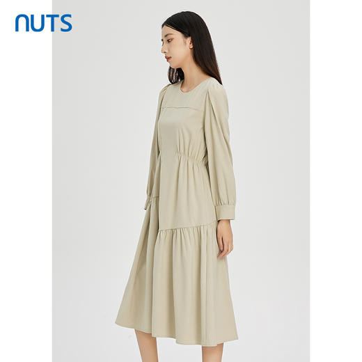 NUTS商场同款春秋气质时尚圆领设计感宽松长袖连衣裙女241103165B 商品图1