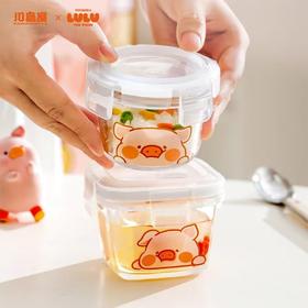 4楼Eubelle欧蓓 川岛屋&lulu猪联名 迷你保鲜盒玻璃饭盒 微波炉 活动价：33.6-50.4元