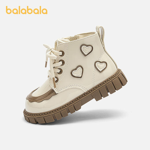 巴拉巴拉童鞋儿童马丁靴女童复古时尚靴子拉链款秋冬鞋子爱心甜美 商品图0