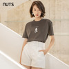 NUTS夏款白色简约休闲高腰气质直筒百搭短裤女221071197 商品缩略图3