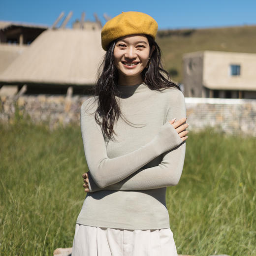 特绽放713/超模扬子纱打底衫半高领羊毛多色无缝一体高领毛衫毛衣 商品图3