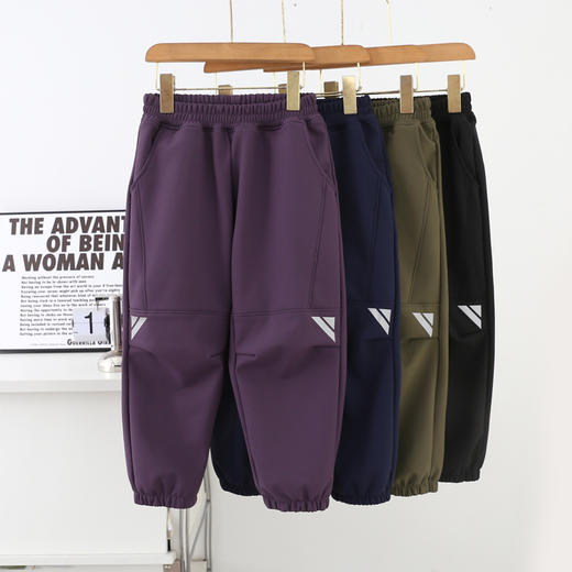 【外防风，内锁暖】儿童超能加绒软壳裤H1023 100% 商品图7