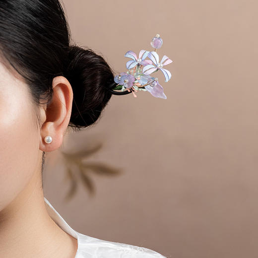 JGL手工缠花成品花朵发簪日常盘发簪子新中式古风汉服马面裙头饰发钗 商品图2