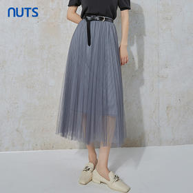 NUTS商场同款春秋高腰显瘦A字百搭时尚网纱半身长裙女231063153