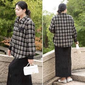 一周内发货！【重磅💥绵羊毛衬衫，可当外套穿】勿机洗！！高质感！内加里布，上身挺括有型，面料:60.3%棉羊毛🐑，39.7%棉；配布：67%聚酯纤维，29%粘纤，4%氨纶