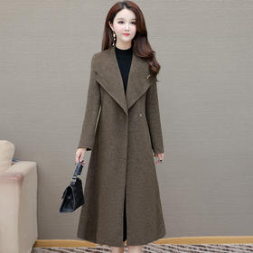 QYM YM25195-Y时尚毛呢外套厚款气质优雅宽松休闲呢子大衣