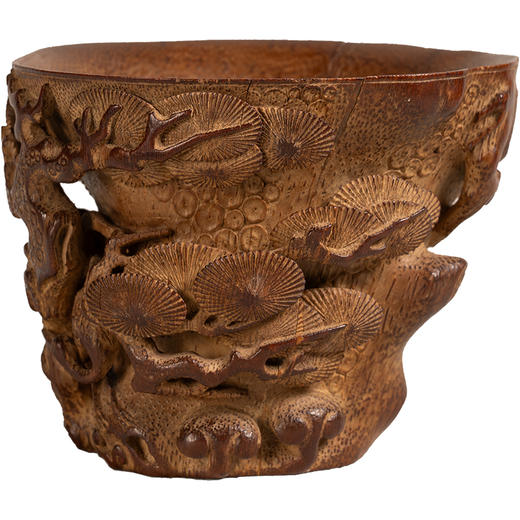 清	竹雕松树纹爵杯 商品图5