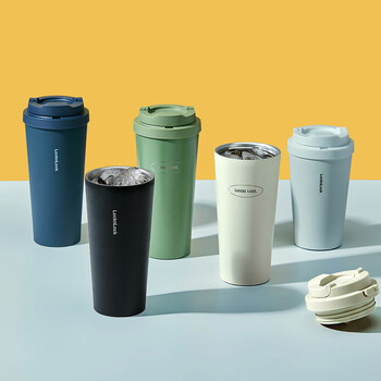 乐扣乐扣（LOCK&LOCK）保温杯遇见元气保温保冷咖啡杯弹跳盖男女颜值水杯550ML白色 /厨具 /水具 /保温杯