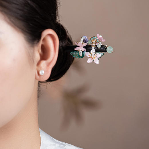 JGL双面设计发簪黑檀木汉服头饰现代简约日常盘发簪子高级感发钗批发 商品图0