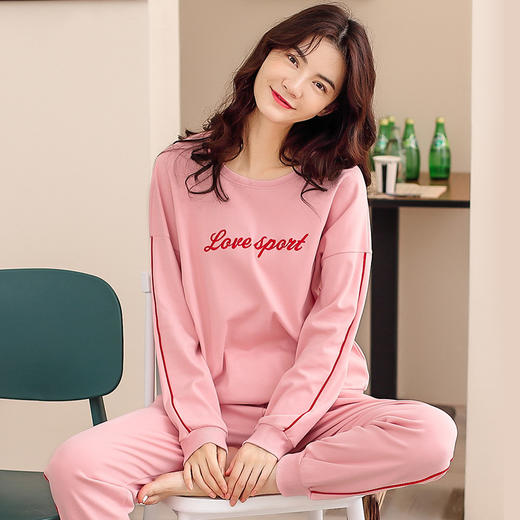 2025长袖睡衣女秋季带胸垫薄款卡通少女学生圆领冬天可外穿家居服 商品图1