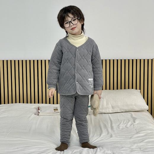 儿童羊毛蚕丝校服神器套装宝宝秋冬季保暖三层加厚棉衣内胆内搭家居服90-170 商品图3