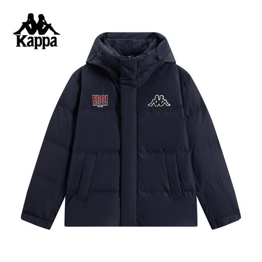 Kappa 运动羽绒服男2025新款冬季女连帽保暖外套防寒服K0FY2YY07 商品图0