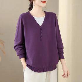 GYH 8192针织假两件拼接撞色T恤休闲上衣