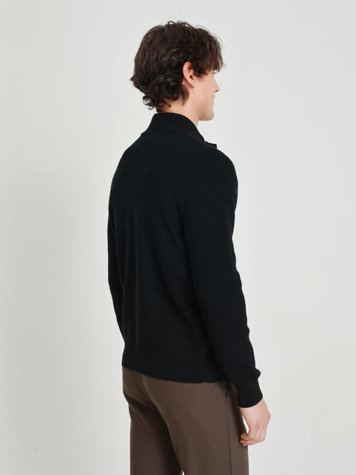 callisto黑色绵羊毛混纺针织开衫 商品图4