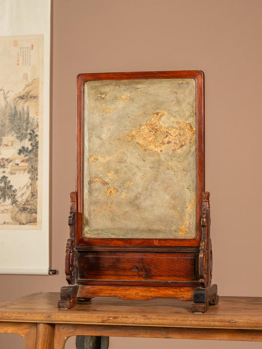 清	黄花梨镶绿石大插屏 商品图2