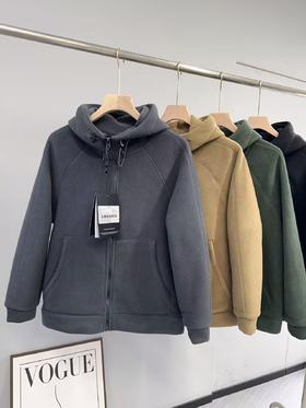 升级版加厚740克双面摇粒绒男女同款连帽外套