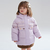 笛莎Deesha 2025冬季女童时尚费尔岛印花三防连帽短款羽绒服 商品缩略图1