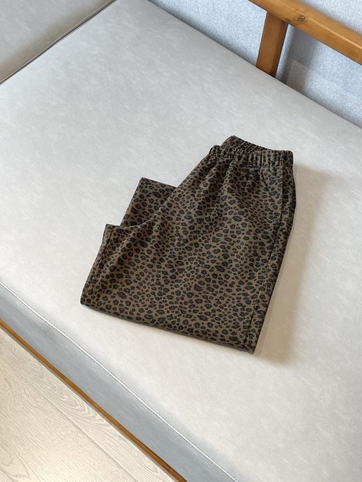 🐆复古休闲豹纹宽松松紧腰阔腿裤 商品图5