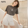 NUTS夏款白色简约休闲高腰气质直筒百搭短裤女221071197 商品缩略图2