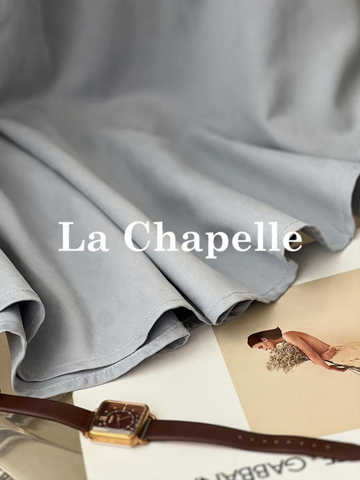 会员福利【挺阔有型/高品质】拉夏贝尔/La Chapelle通勤排扣翻领衬衫女2025秋季新款一字假口袋长袖宽松长袖衬衣 商品图10