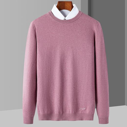 【长绒棉】罗蒙春秋弹力磨毛保暖针织衫男士毛衣打底衫圆领套头针织衫男 商品图5