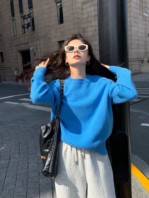 多瑙河蓝软糯慵懒显白毛衣 商品图2