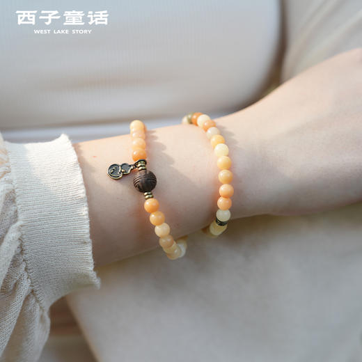 【预售3-5天】【灵隐景区直发】福猫招米手串风化菩提手串五行能量串珠天然檀香合香珠女款 商品图4