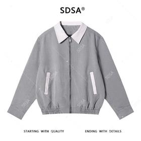 SDSA男士秋冬新款痞帅男装美式千鸟格撞色翻领夹克百搭老钱风外套