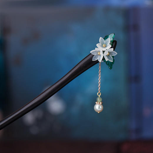 JGL发簪古风黑檀木简约现代盘发簪子汉服铃兰流苏步摇地摊货发簪批发 商品图0