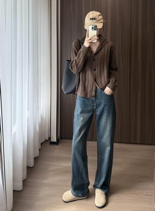 ED同款窄版阔腿复古水洗牛仔裤 商品图7