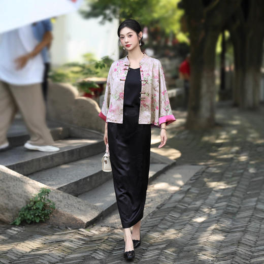 精致盘扣唐装旗袍套装，年轻妈妈国风开衫内搭MYJ-261 商品图3