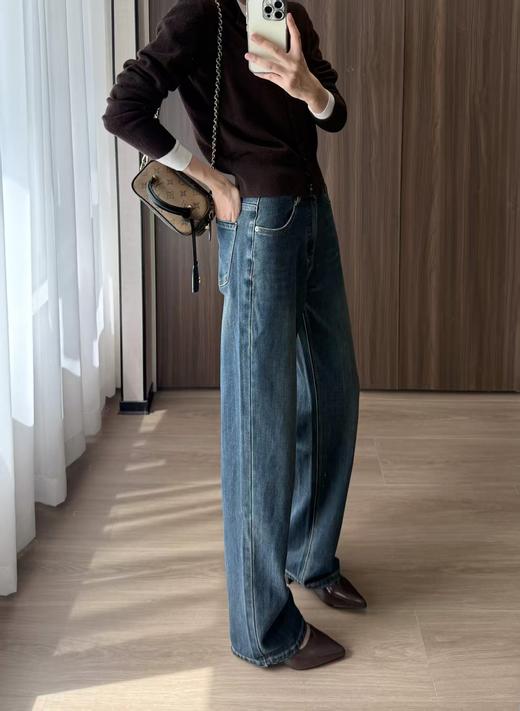 ED同款窄版阔腿复古水洗牛仔裤 商品图6