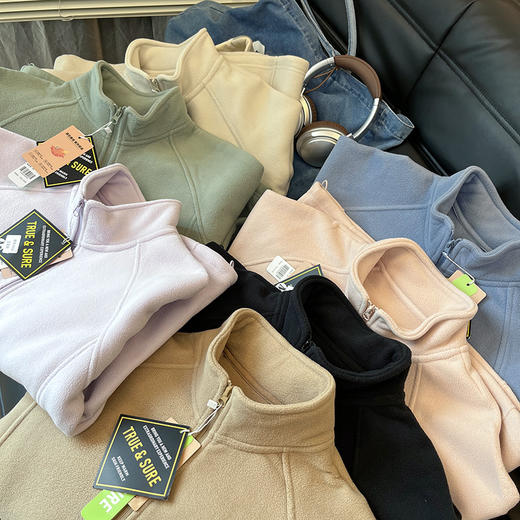 2025秋冬加绒加厚立领防风保暖抓绒双面摇粒绒宽松百搭外套女卫衣夹克！ 商品图2