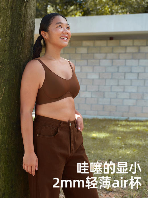 【air杯】遐内衣女夏薄款防凸点全罩杯轻盈速干大胸显小大码文胸 商品图2
