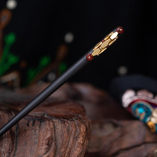 JGL简约设计款尼泊尔黄铜发簪复古异域风木簪藏式盘发簪子日常发钗女 商品图3