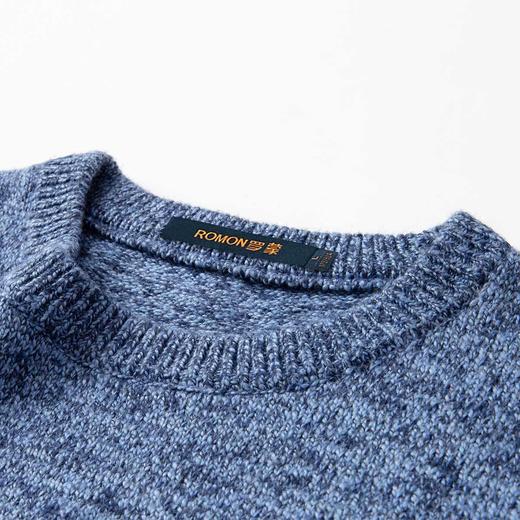 罗蒙秋冬厚款保暖针织衫男士毛衣套头圆领针织衫基础百搭打底毛衣男 商品图7