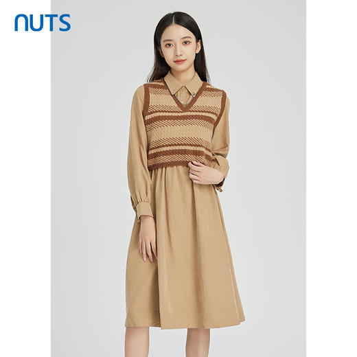 NUTS秋冬季新款时尚简约气质休闲通勤日常长袖连衣裙女241103141Y 商品图0