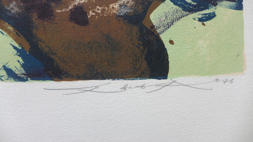 独角鹿西洋古董1976年西班牙巴塞罗那Ediciones Polígrafa出版赵无极亲签限量彩色石版画「影像的荣耀 281」 商品图6