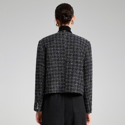 「自」全新升级【铂金会员514/天猫699/差价185】(95516)洛诗琳高级感小香风外套2025秋冬气质重工粗花呢羊毛短外套 商品图2