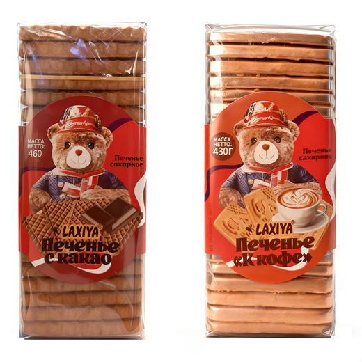 俄罗斯进口熊爷俩牌可可咖啡味|巧克力饼干430g~460g 商品图5
