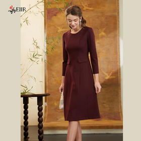 司歌针织弹力收腰长袖连衣裙EA901364X