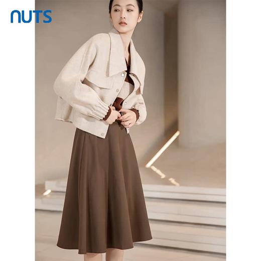 NUTS冬季新款气质修身百搭显瘦垂感中长款包臀裙241063168B 商品图3