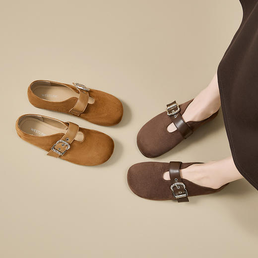 西遇玛丽珍勃肯鞋女新款秋季丑萌百搭复古平底鞋圆头软底单鞋V1857099 商品图0