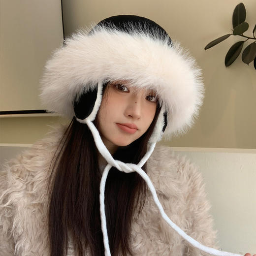 【护耳加绒！显脸小】帽子女秋冬季毛绒百搭保暖帽户外加厚蒙古帽显脸小防寒耳包雷锋帽。hb 商品图6